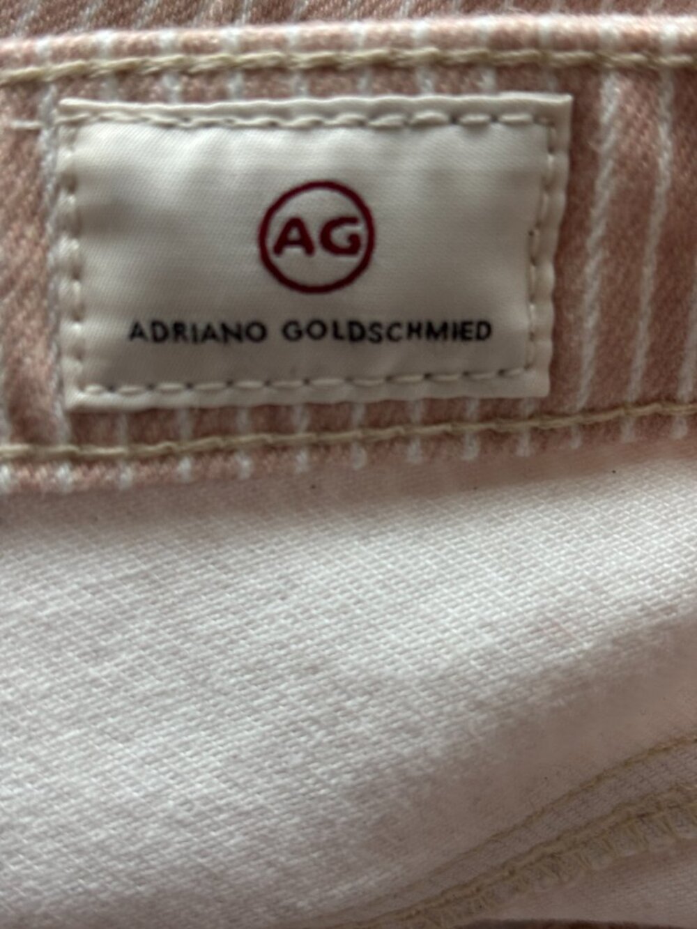 AG Adriano Goldschmied NWT Pink Stripe Jodi Crop Jeans Size 25 NWT - Picture 5 of 7